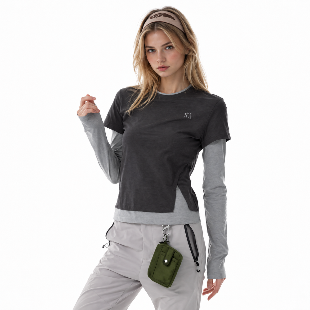 Women's Faux Layered Long Sleeve T-Shirt