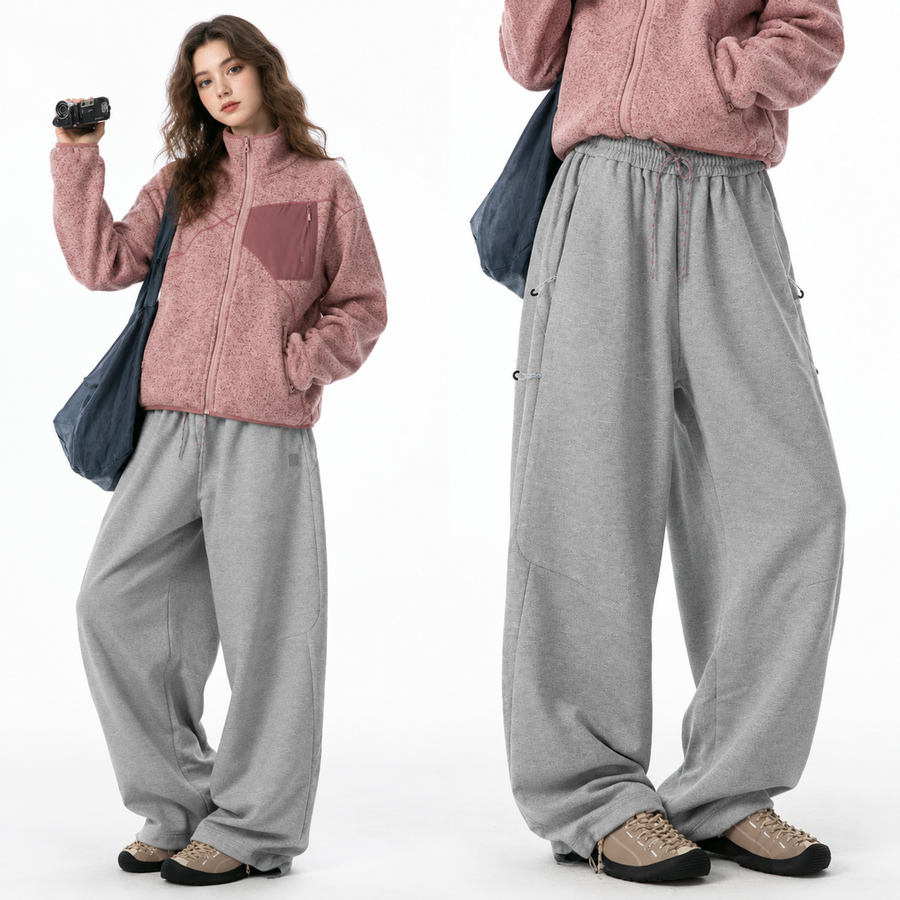 Women's Relaxed Athletic Wide-Leg Sweatpants