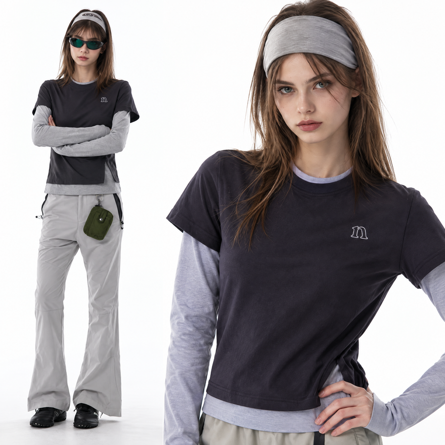 Women's Faux Layered Long Sleeve T-Shirt