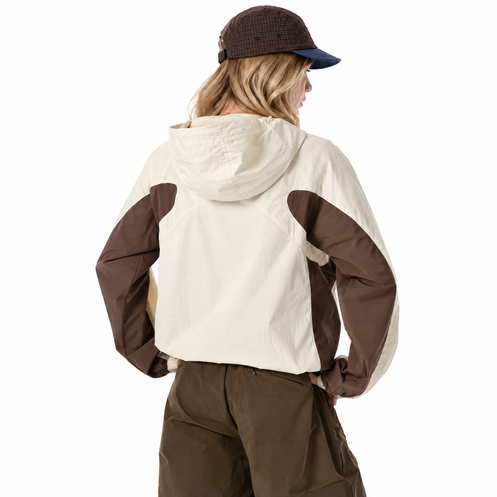 Women's Colorblock Hooded Cropped Outdoor Jacket